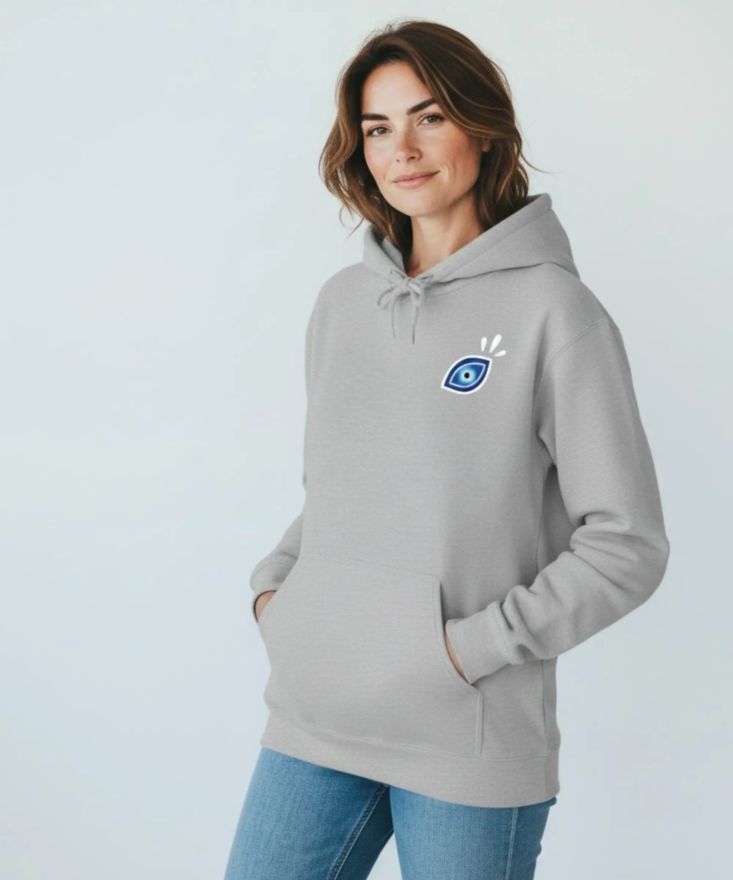 Hoodie Oversize All Eyes On Me - La Suivette - Gris