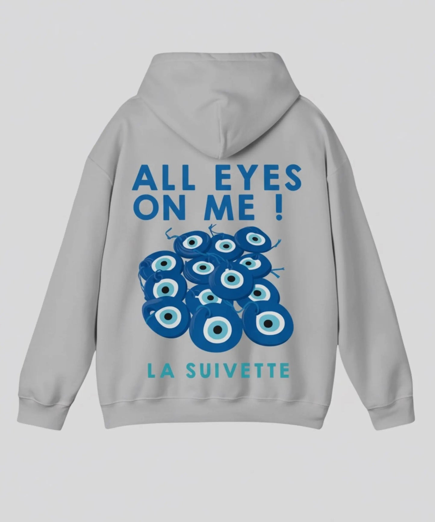 Hoodie Oversize All Eyes On Me - La Suivette - Gris